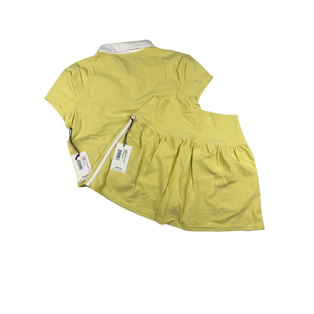 Splits 59 Airweight Crop Polo & High Waist Skort in Yellow & White